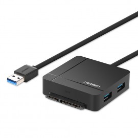 Ugreen 30918 Bộ chuyển đổi USB 3.0 to SATA III  + Hub USB 3.0 và đầu đọc thẻ SD/TF