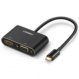 Cáp USB C To HDMI và VGA Chính Hãng Ugreen 50318 - Màu Đen
