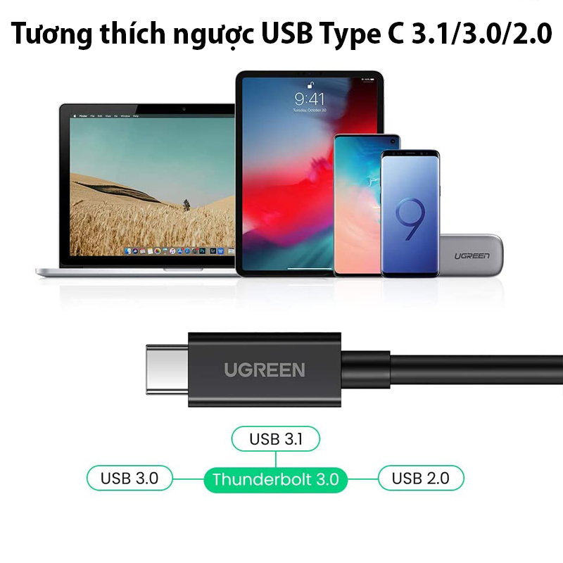 cap-usb-type-c-gen-3-thunderbold-3-ugreen-80324-dai-50cm-truyen-du-lieu-40gbps-xuat-hinh-anh-5k60hz-sac-100w