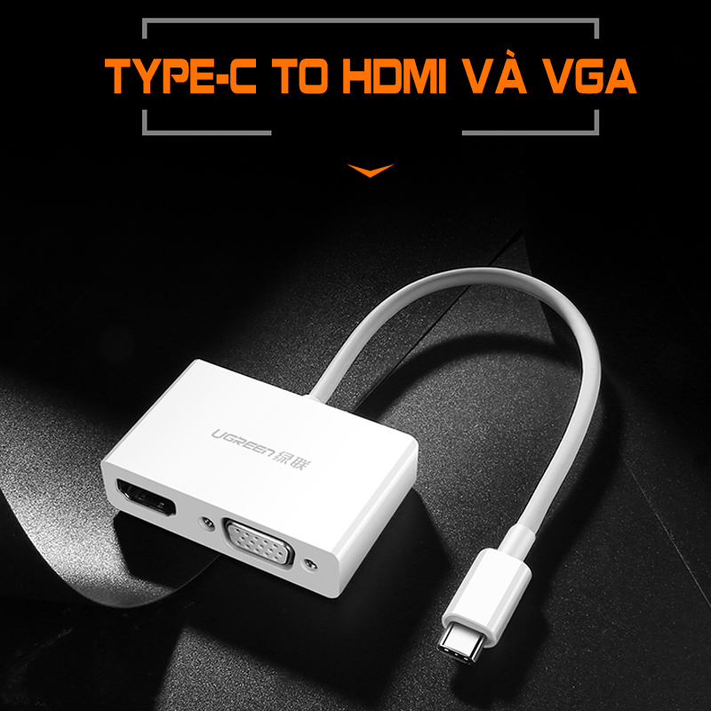 ugreen2030843209-1 cap-chuyen-usb-type-c-to-hdmi-va-vga-cao-cap-ugreen-30843