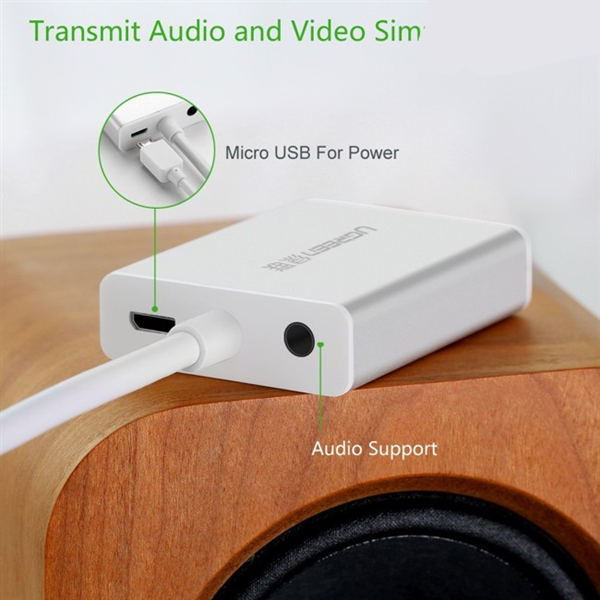 ugreen2040212206 day-cap-chuyen-hdmi-sang-vga-co-audio-ugreen-40212-cao-cap-mau-trang