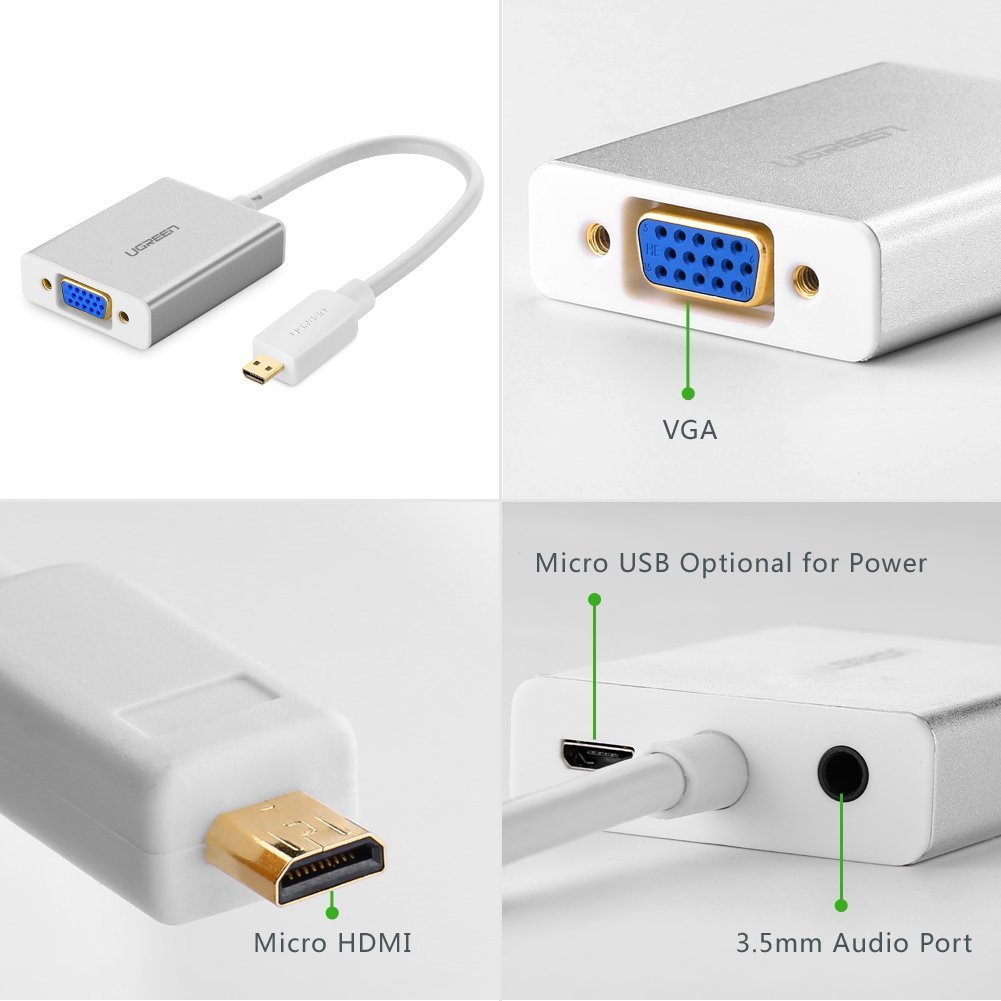 ugreen2040222206 cap-chuyen-doi-micro-hdmi-sang-vga-cao-cap-ugreen-40222-15cm