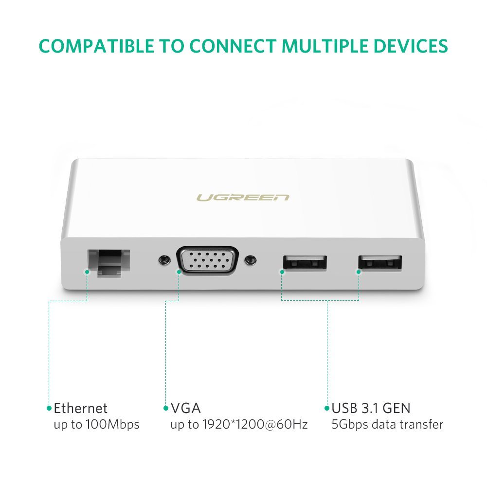 ugreen2040378208-1 cap-usb-c-to-vga-lan-10-100mbps-hub-usb-3-0-ugreen-40378