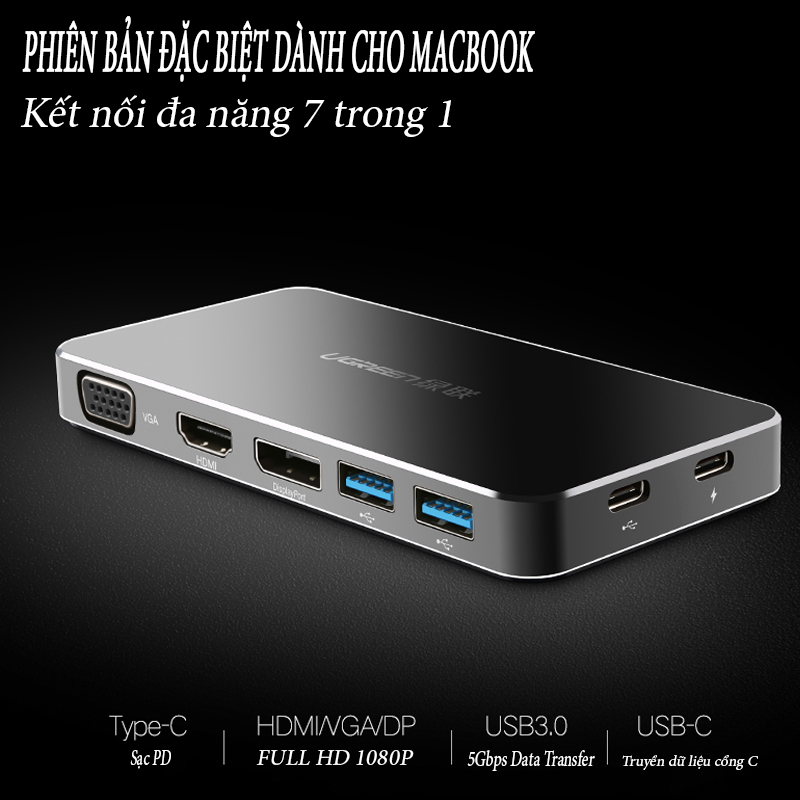 ugreen20408722015-1 bo-chuyen-usb-type-c-to-hdmi-displayport-vga-usb-3-1-cao-cap-ugreen-40872