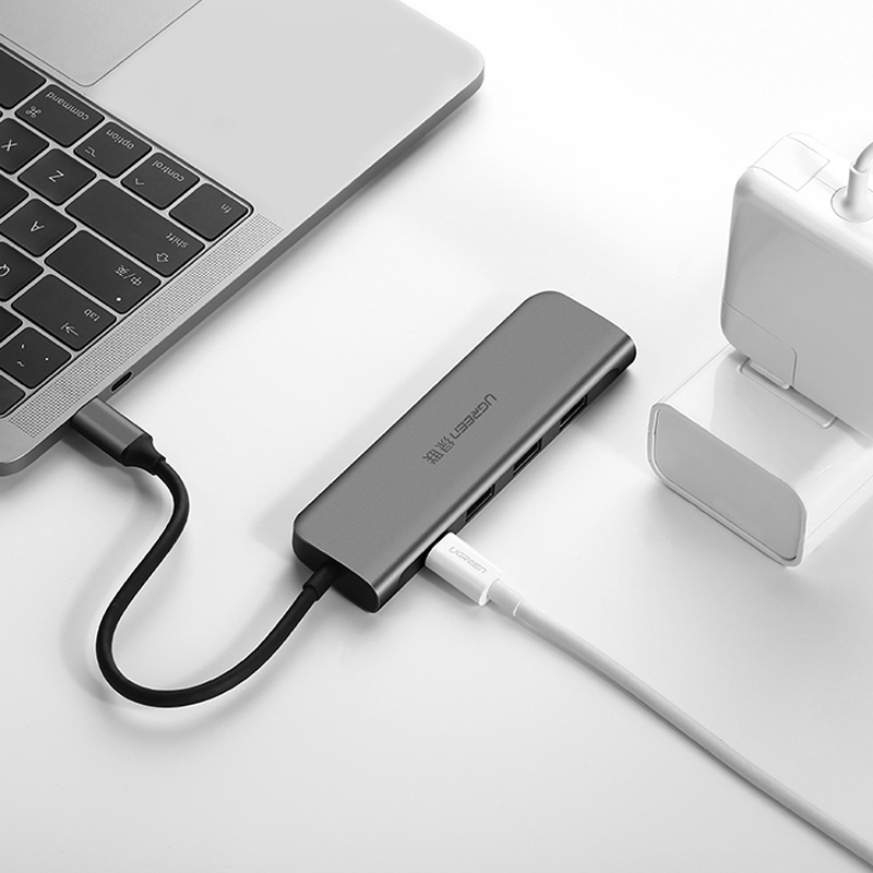 ugreen2050209201-1 bo-chuyen-usb-c-to-hdmi-kem-hub-usb-3-0-cao-cap-ugreen-50209