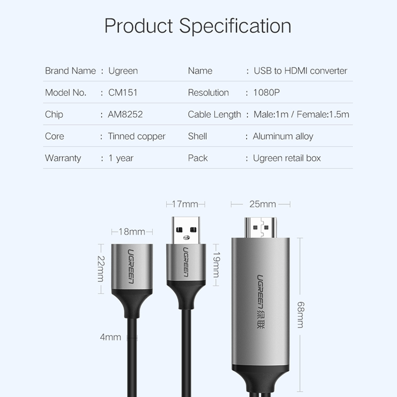 ugreen2050291205 cap-chuyen-da-nang-usb-to-hdmi-ket-noi-dien-thoai-ra-man-hinh-tivi-may-chieu-ugreen-50291