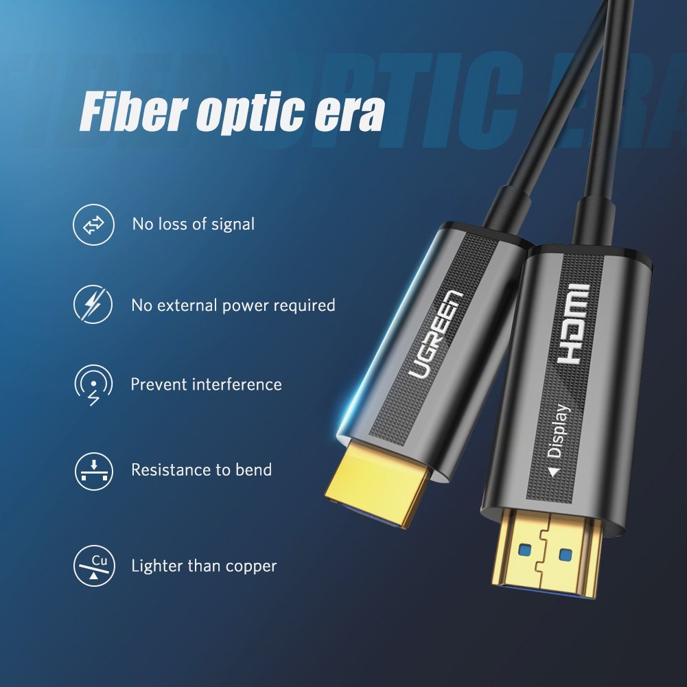 ugreen2050715203 cap-hdmi-2-0-soi-quang-dai-100m-ho-tro-4k60hz-hdr-cao-cap-ugreen-50222