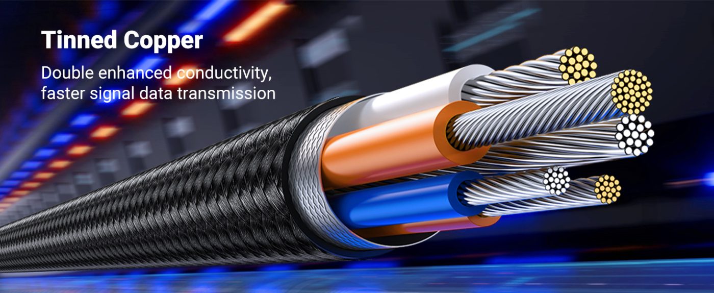 UGREEN HDMI 2.1 Kabel High Speed HDMI Kabel 8K@60Hz /4K@120Hz mit Ethernet 48Gbps unterstützt Dynamic HDR 10, 3D, eARC, Dolby Vision, HDCP 2.2&2.3 kompatibel mit PS5/PS4 usw.(2M